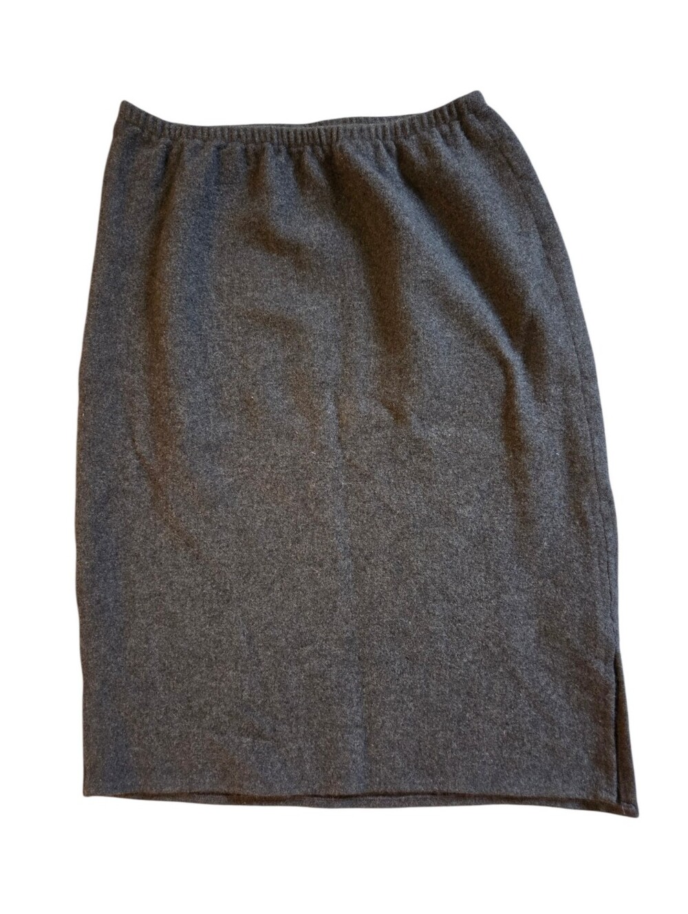 Peter Cohen Cashmere Angora Wool Knit Pencil Skirt Gray Pull-On Stretch Luxury S